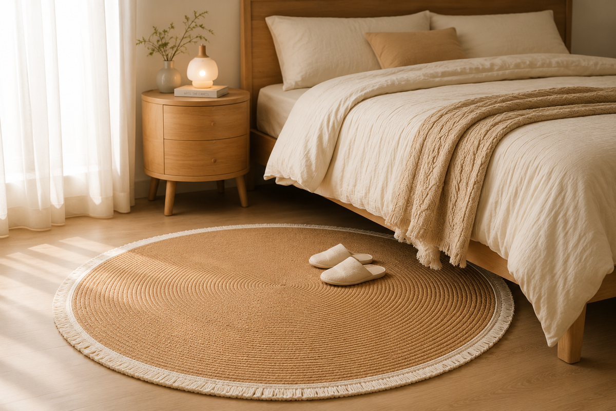 Tappeto in Corda di Cotone Boho per una Texture Artistica