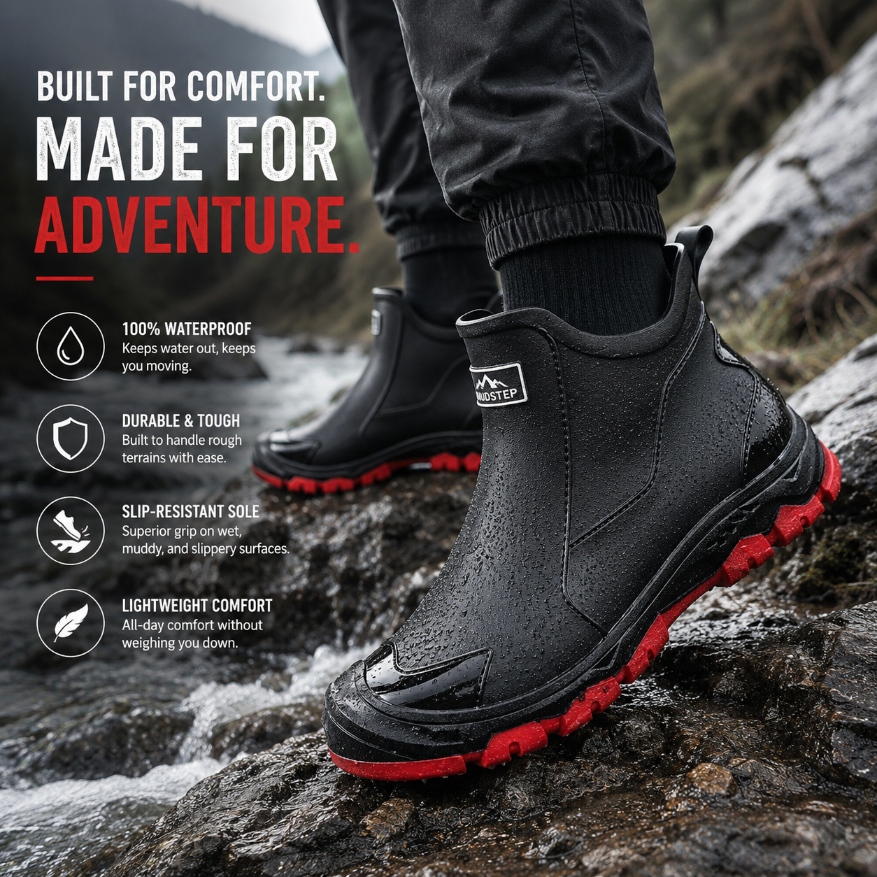 Outdoor Footwear – Dry, Secure Grip On Wet Ground