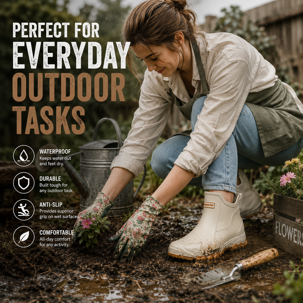 Outdoor Footwear – Dry, Secure Grip On Wet Ground