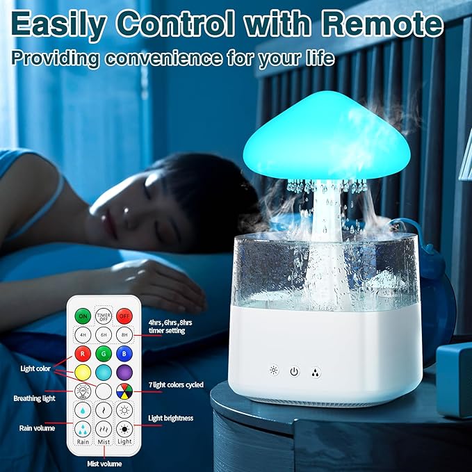 Mushroom Waterfall Lamp for Calming Ambience