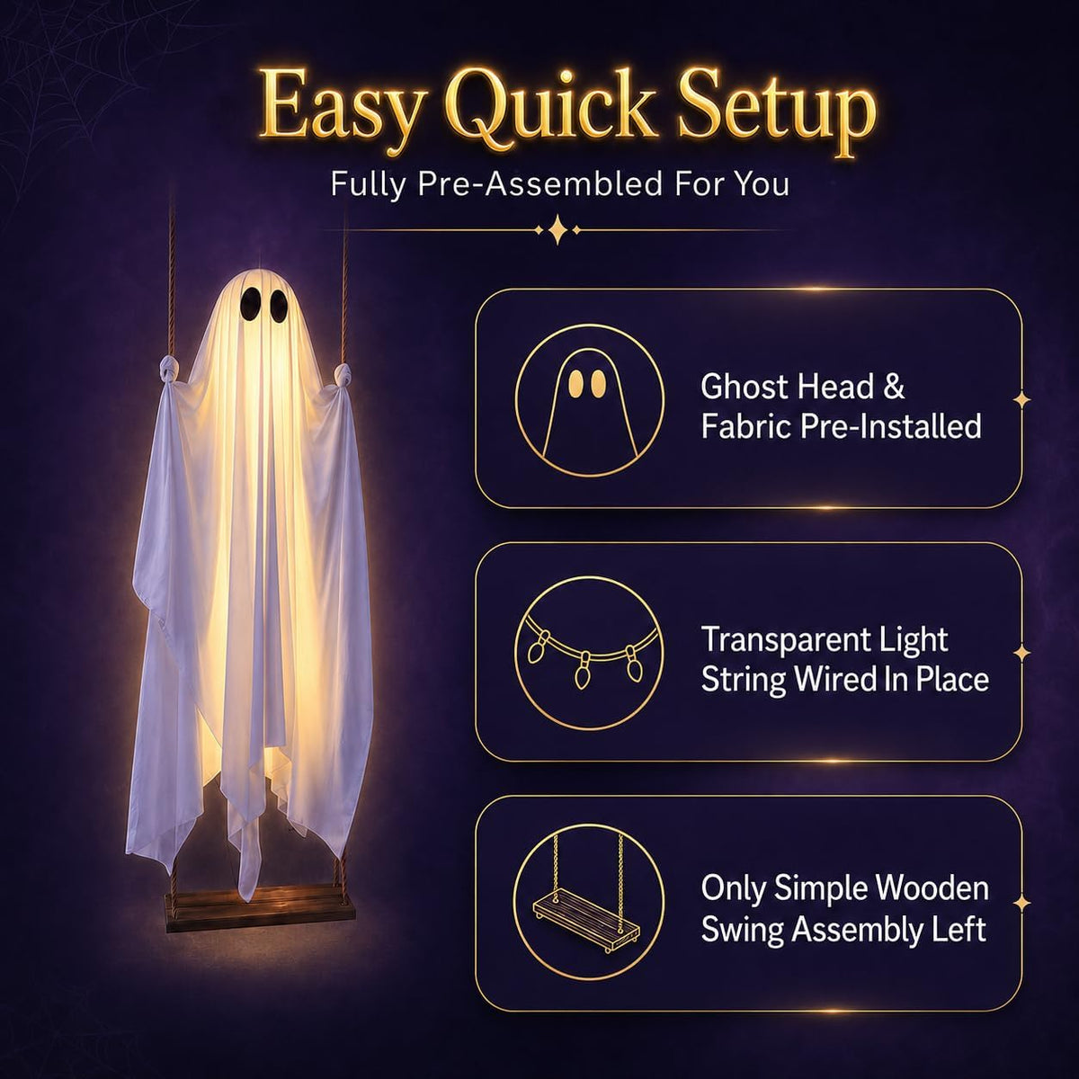 Swinging Ghost Lighting for Haunted Charm