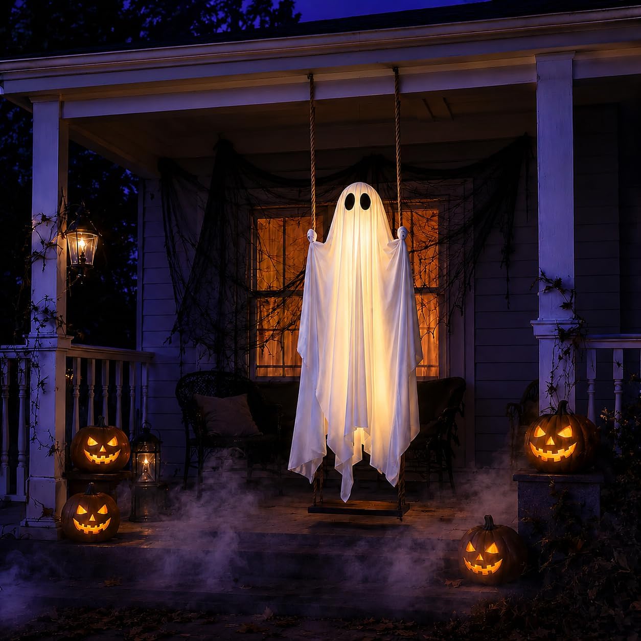 Swinging Ghost Lighting for Haunted Charm