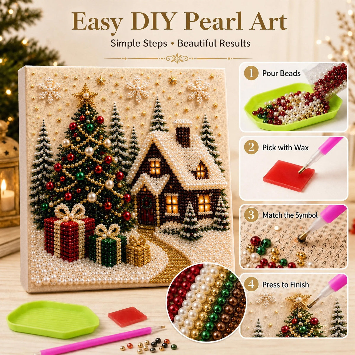 Christmas Diamond Painting Kit For Festive Wall Art