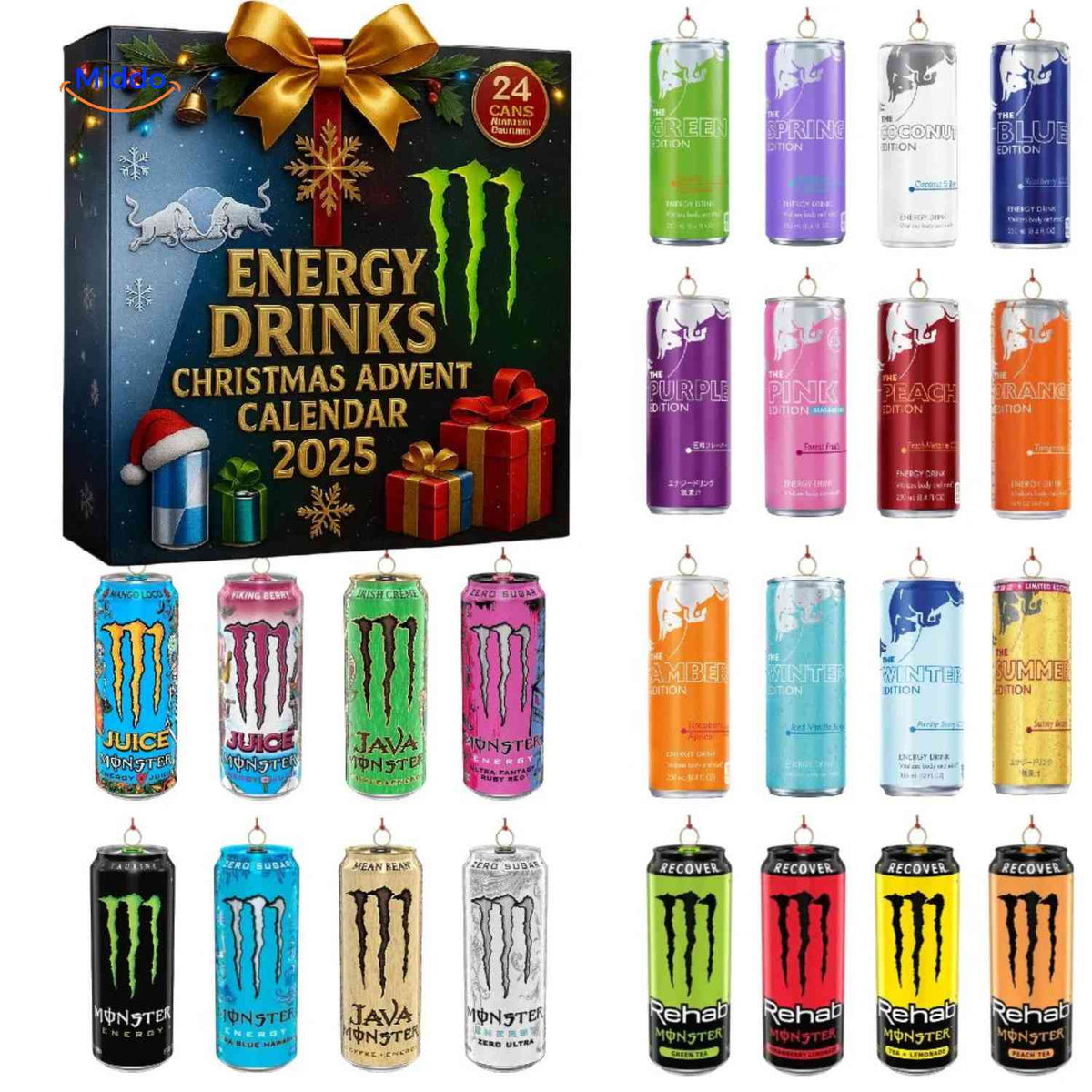 Energy Drink Advent Calendar With Daily Spark