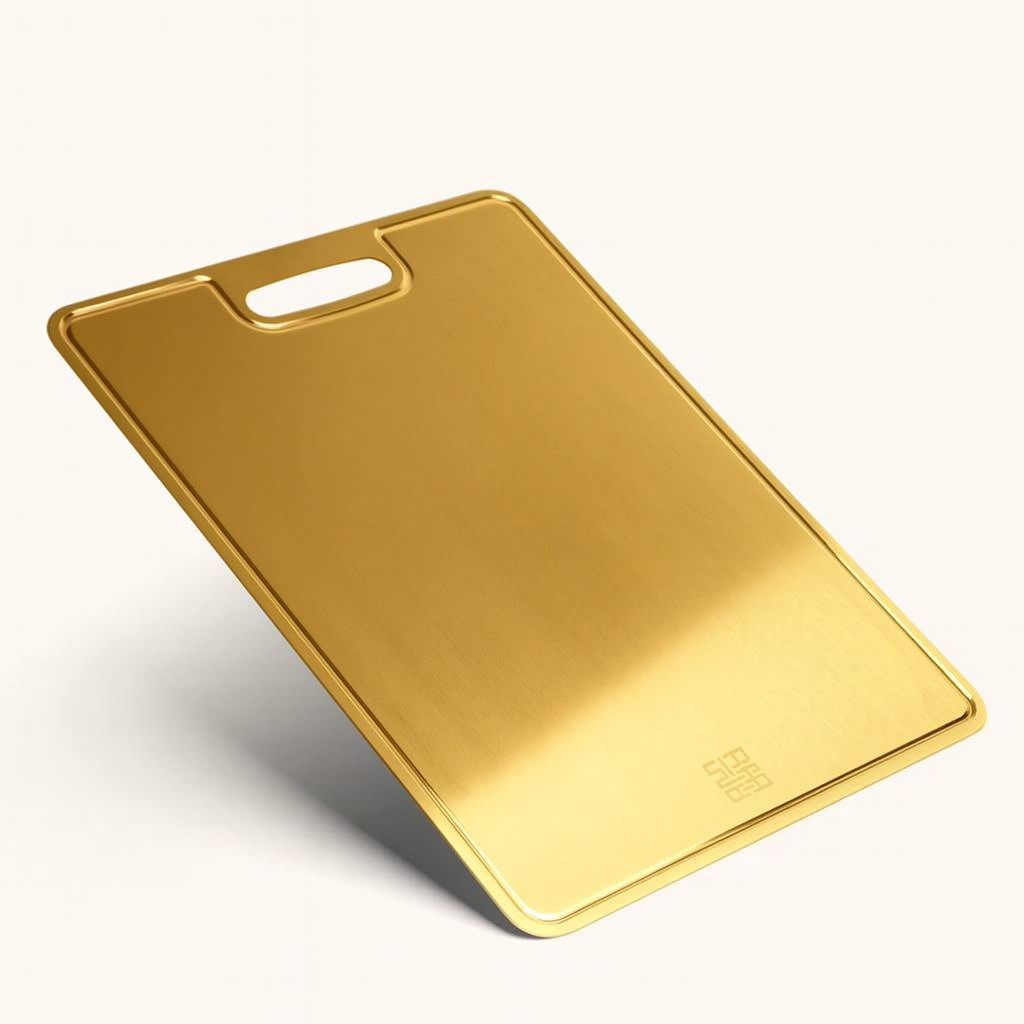 Gold Titanium Cutting Board For Elegant Prep