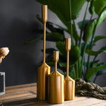 Golden Candle Holder Set For Warm Ambiance