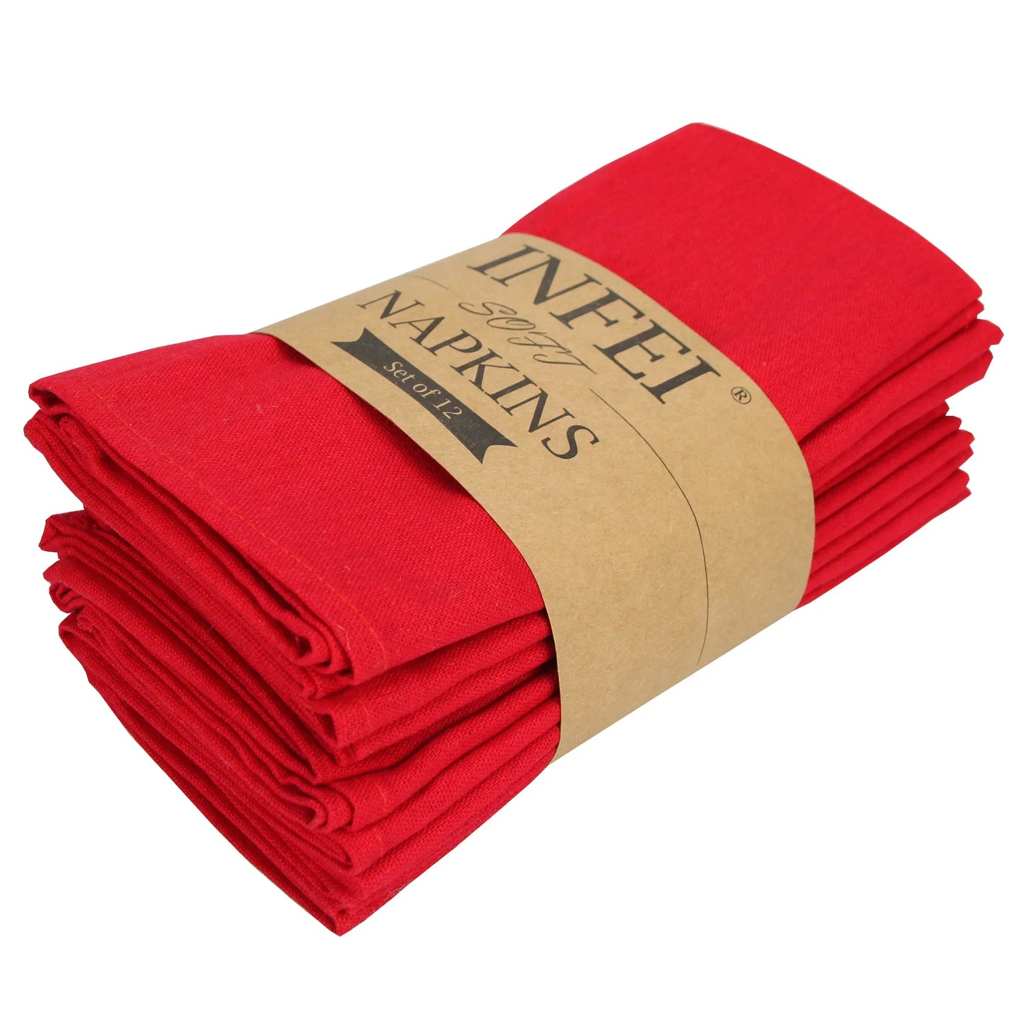 Ensemble de 12 pièces de serviettes en tissu mélangé coton-lin 40x40 cm, sets de table, serviettes douces pour table à manger, serviettes de thé pour usage domestique et événements