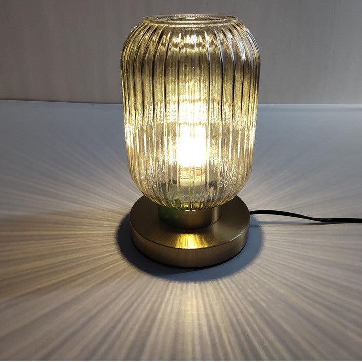 Amber Glass Table Lamp for Warm Nordic Glow