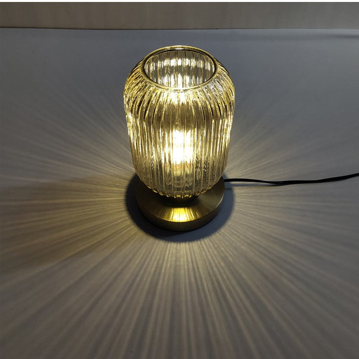 Amber Glass Table Lamp for Warm Nordic Glow