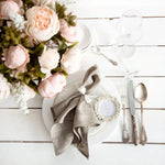 Serviettes en lin blanc avec ourlet ajouré (lot de 6)