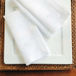 Serviettes en lin blanc avec ourlet ajouré (lot de 6)