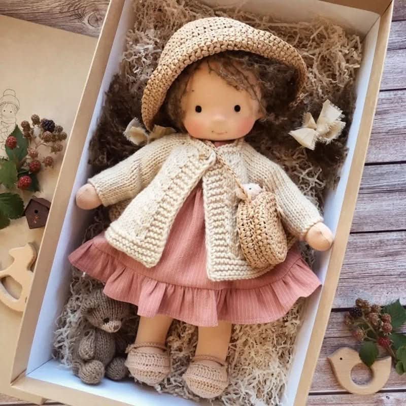 WALDOLLY - Handmade Waldorf cotton doll designed for soft, natural, and imaginative play with timeless minimalist charm