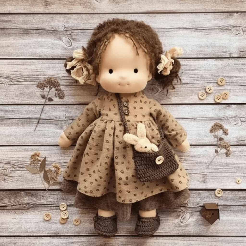 Handmade Waldorf Cotton Doll for Imaginative Play