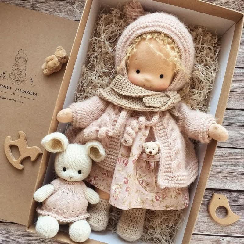 WALDOLLY - Handmade Waldorf cotton doll designed for soft, natural, and imaginative play with timeless minimalist charm