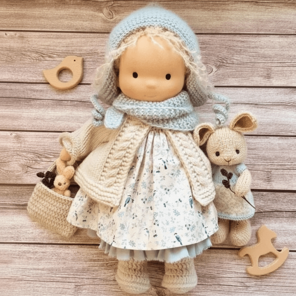 Handmade Waldorf Cotton Doll for Imaginative Play