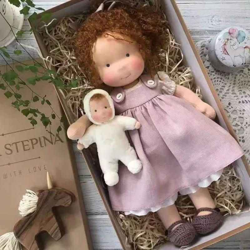 WALDOLLY - Handmade Waldorf cotton doll designed for soft, natural, and imaginative play with timeless minimalist charm
