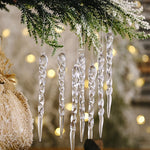 Artificial Icicle Ornaments For Frosted Tree Drama