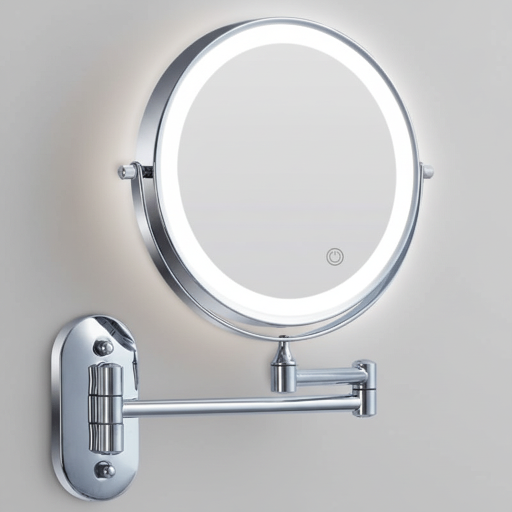 Espejo con aumento LED y luz ajustable