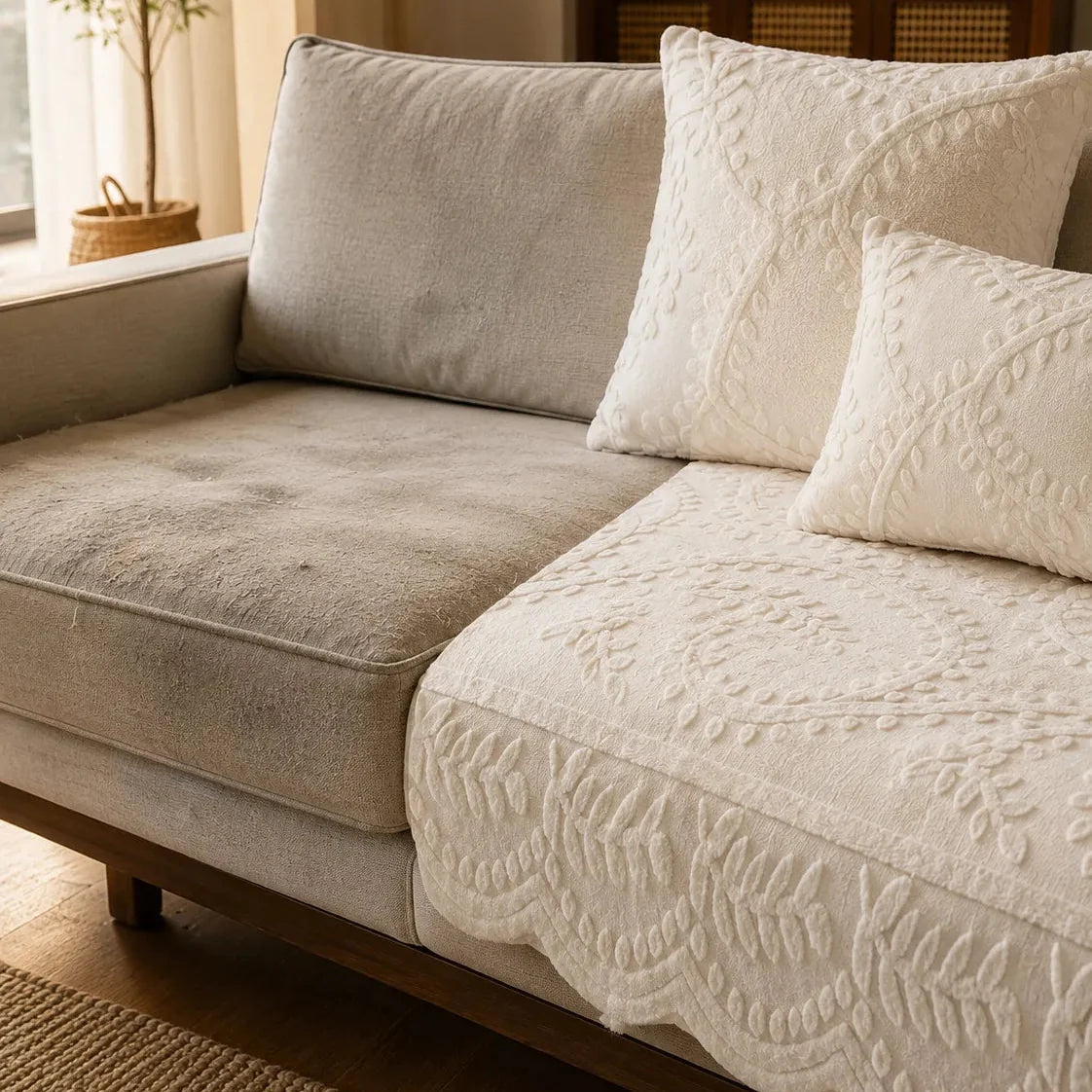 Botanical Plush Sofa Cover For Artful Protection