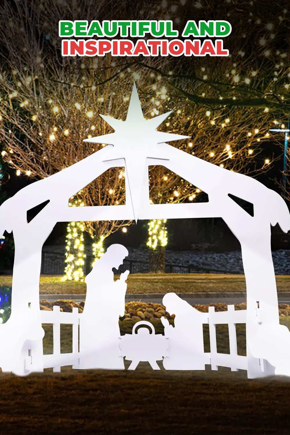 Outdoor Nativity Silhouette For A Serene Christmas Patio