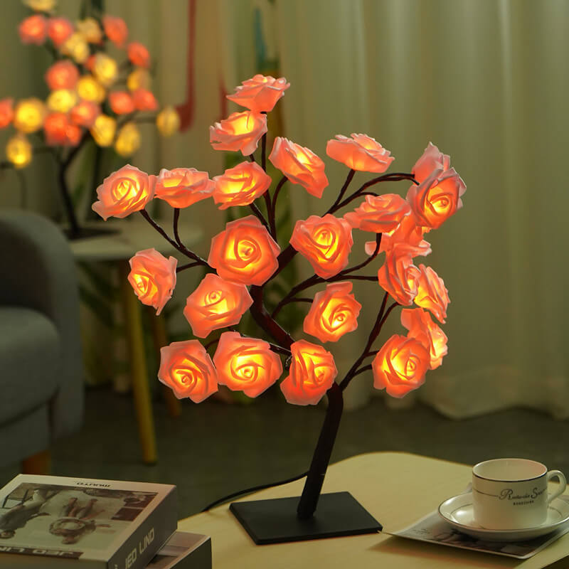 Lampada da Tavolo Albero di Rose per un Bagliore Floreale Morbido