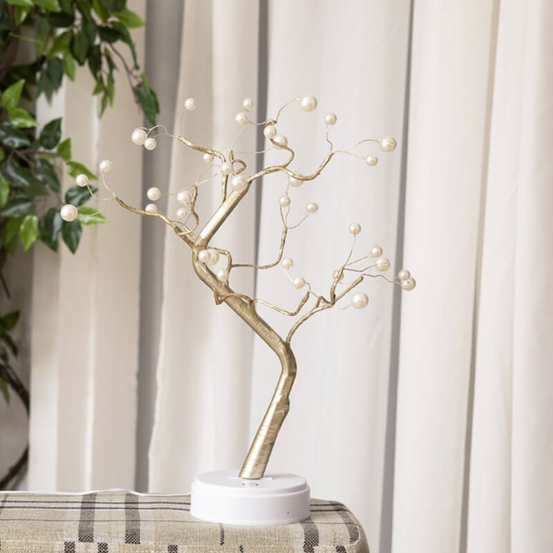 Lampada da tavolo albero di perle per un bagliore incantevole