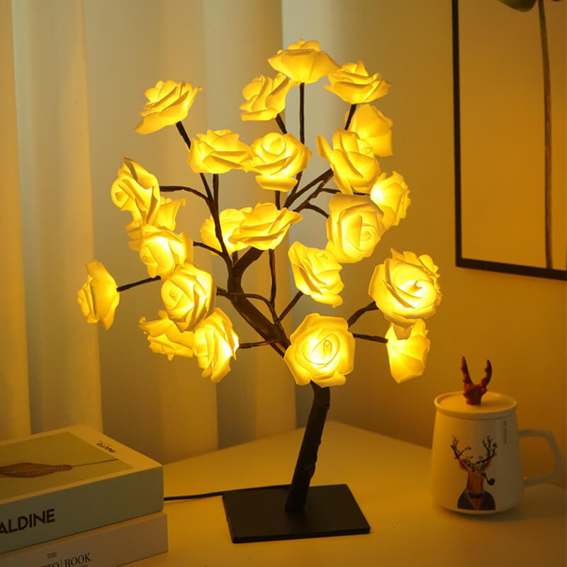 Lampada da Tavolo Albero di Rose per un Bagliore Floreale Morbido