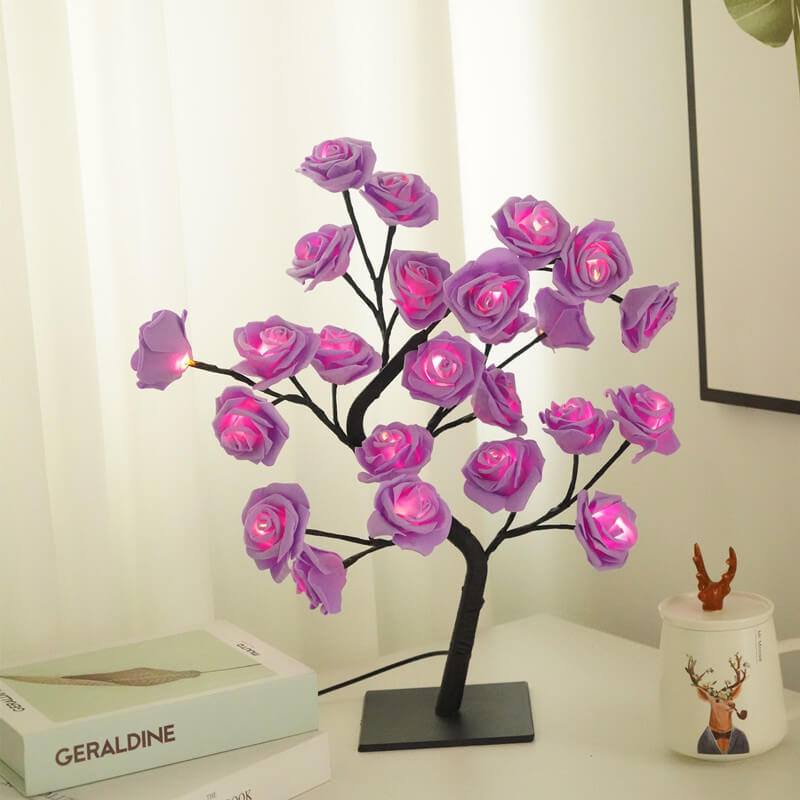 Lampada da Tavolo Albero di Rose per un Bagliore Floreale Morbido