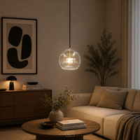 Maye Glass Globe Pendant Lamp - Amber