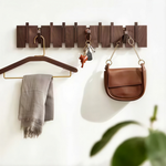 Eichen-Klavier-Wandgarderobe mit klappbaren Haken  