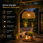 Solar Rattan Pendant Light for Warm Outdoor Ambience