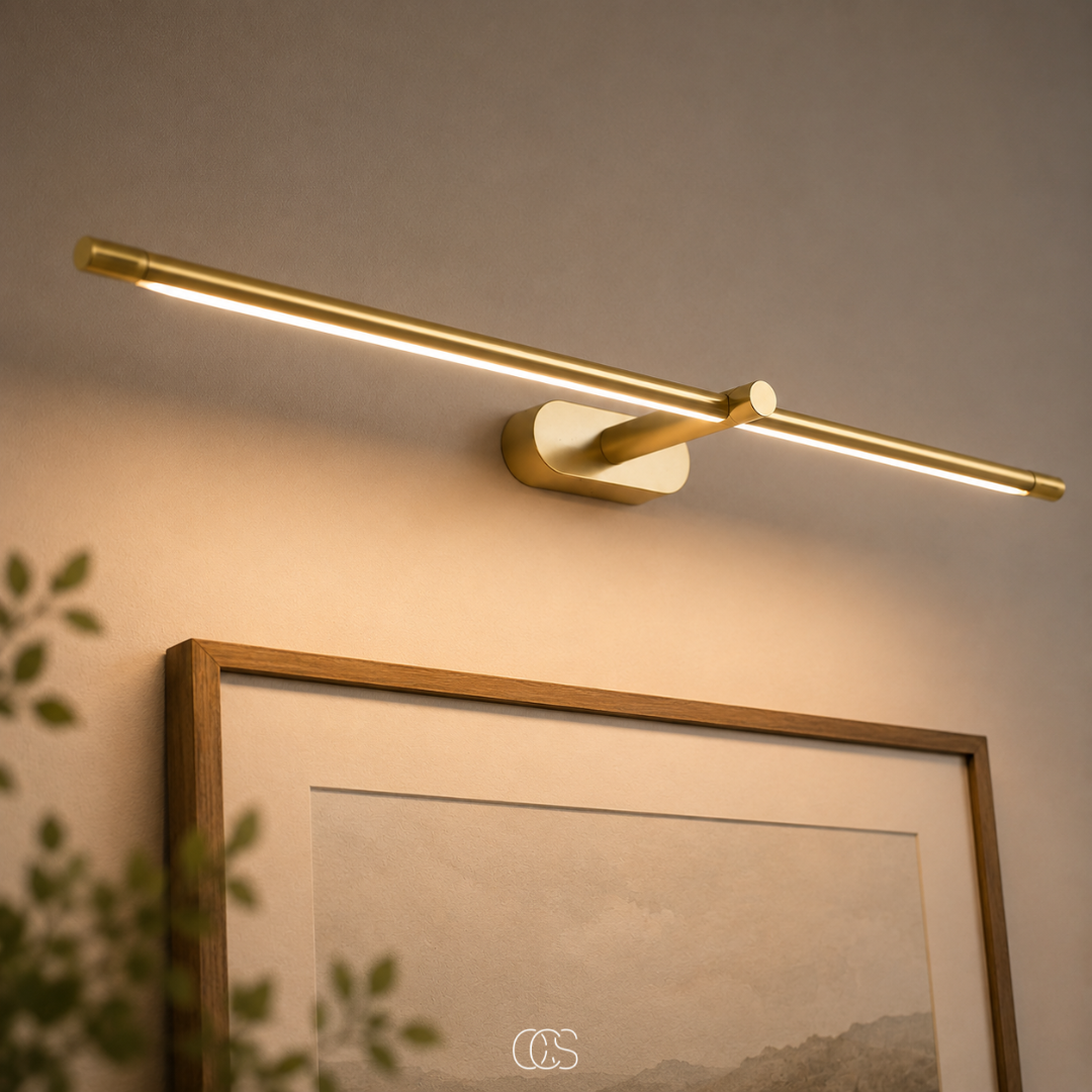 LED Light Wall Lamp in Black and Gold