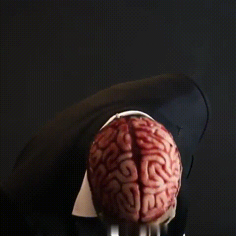 Hirn-Detail Schädelmaske für einen gruseligen Look