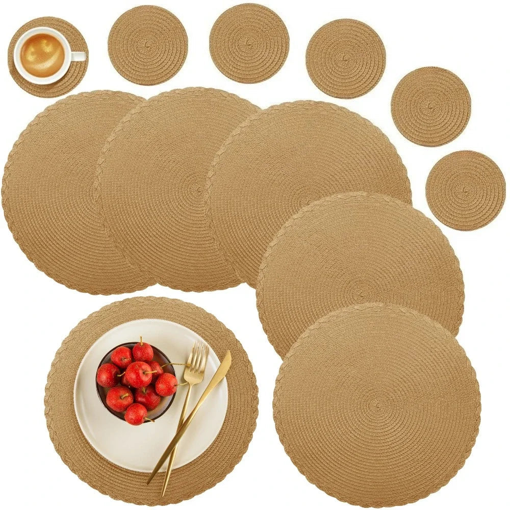 Sets de table tissés en tissu (lot de 6 pièces)