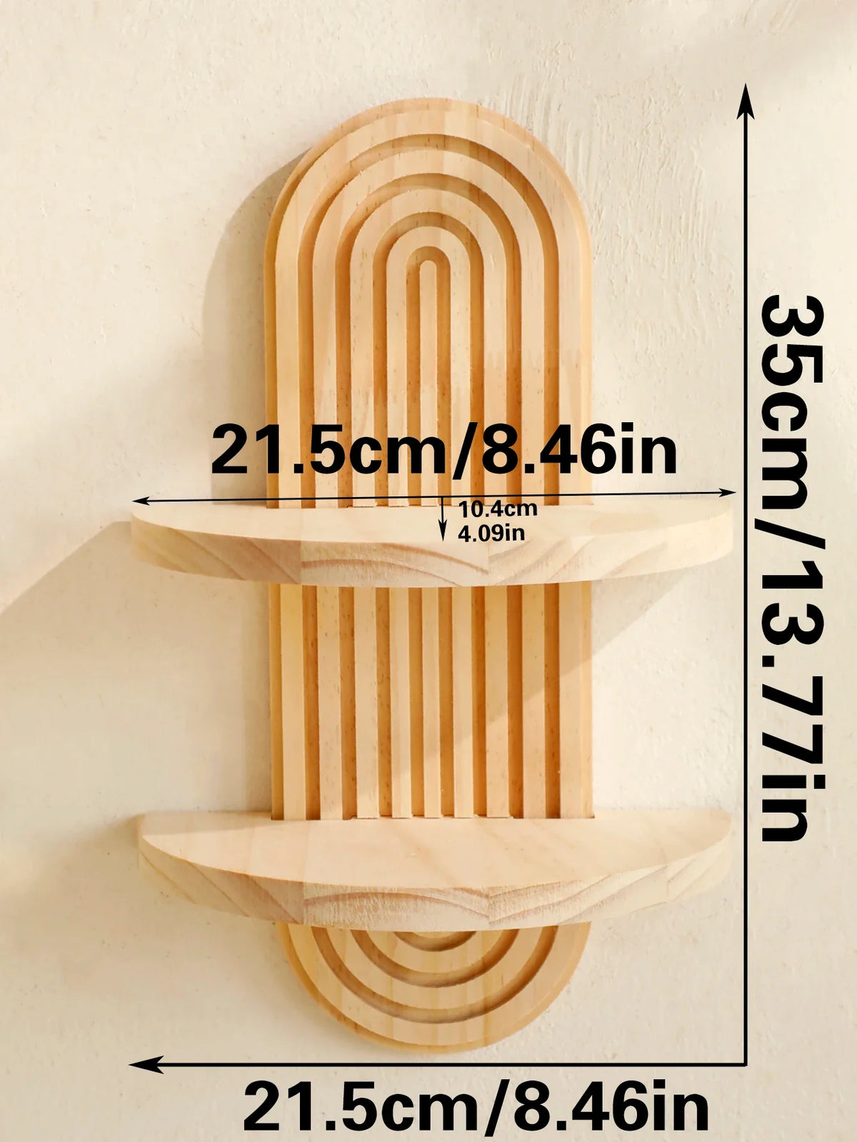 Boho Wood Floating Shelf Wall