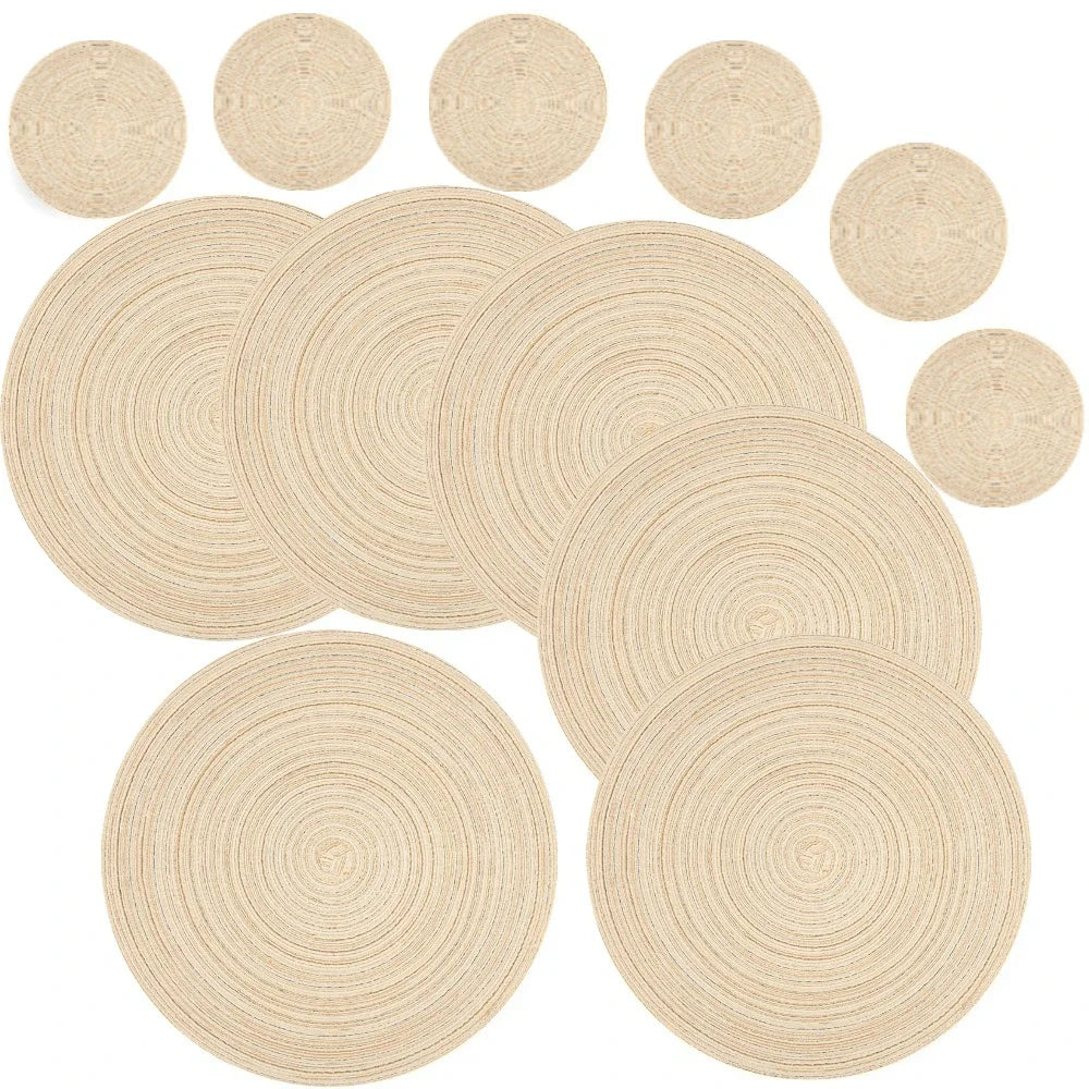 Sets de table tissés en tissu (lot de 6 pièces)