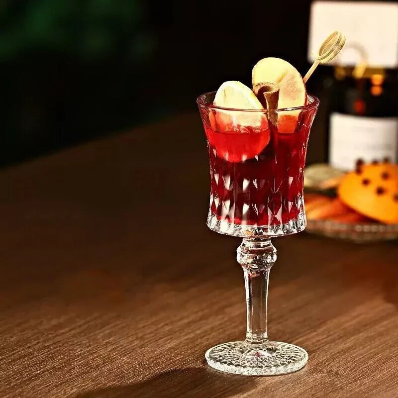 Vintage křišťálový pohár na destiláty, koktejly a víno s rytým motivem, sklenice na whisky, džus, pivní džbánek, nápojové nádobí do domácího baru