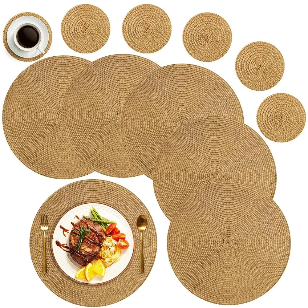 Sets de table tissés en tissu (lot de 6 pièces)