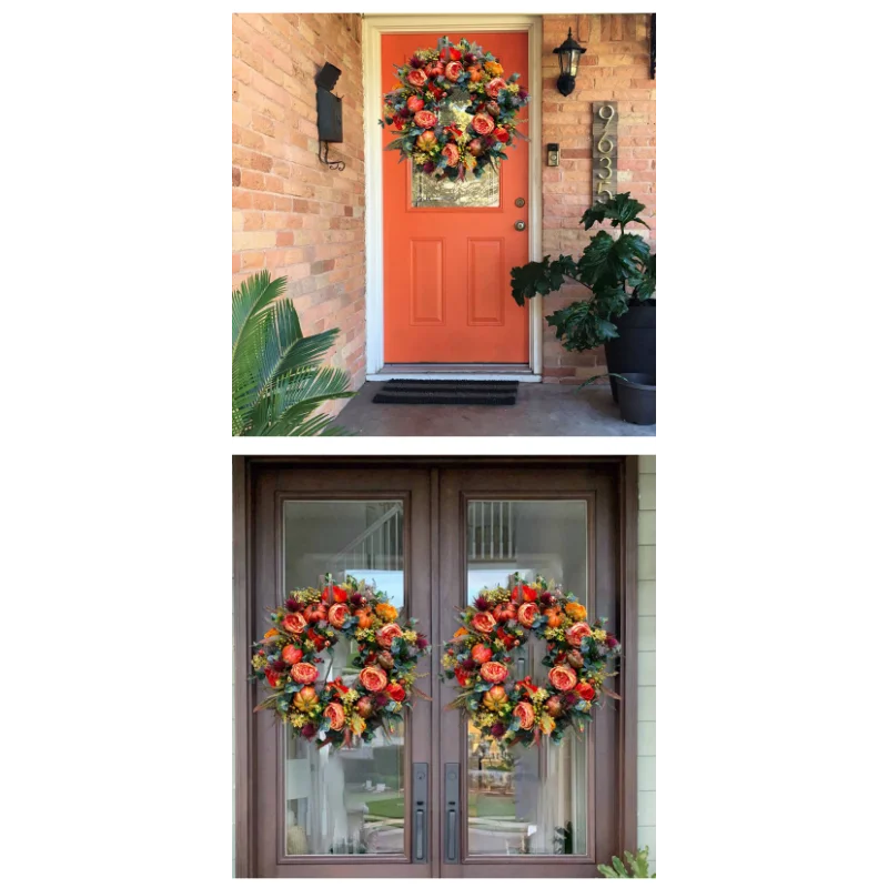 Autumn Pumpkin & Rattan Wreath | Welcoming Entryway