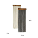 Tenture murale macramé avec bâton en bois