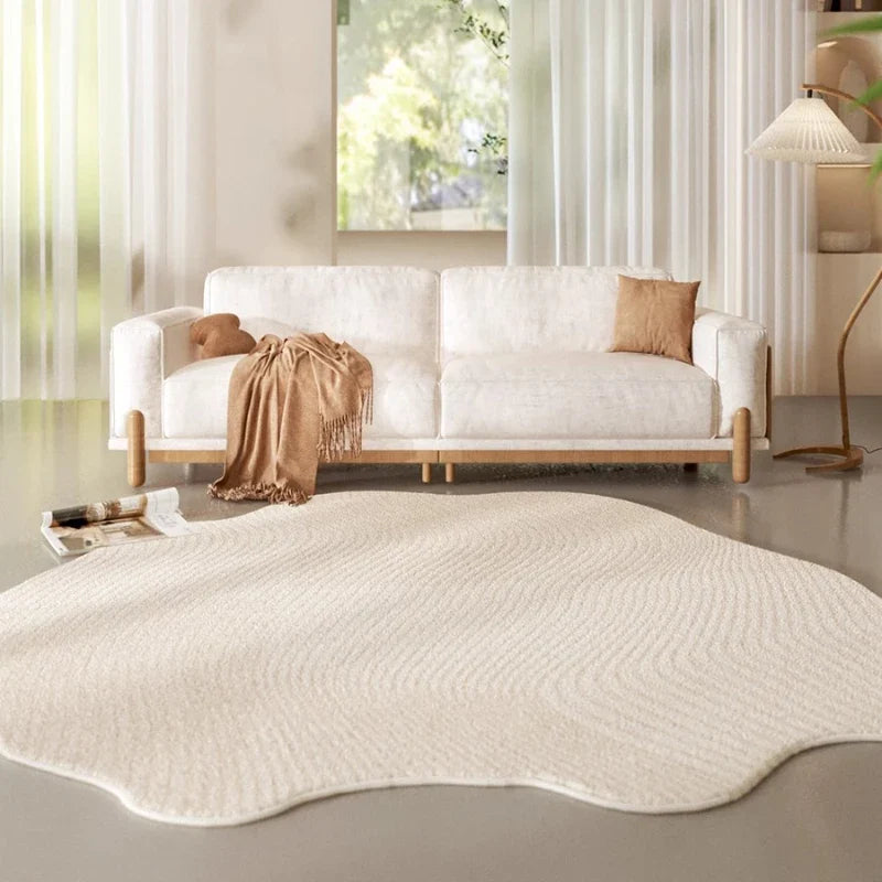 Alfombra de área rayada crema Lorae – suaviza cualquier espacio  