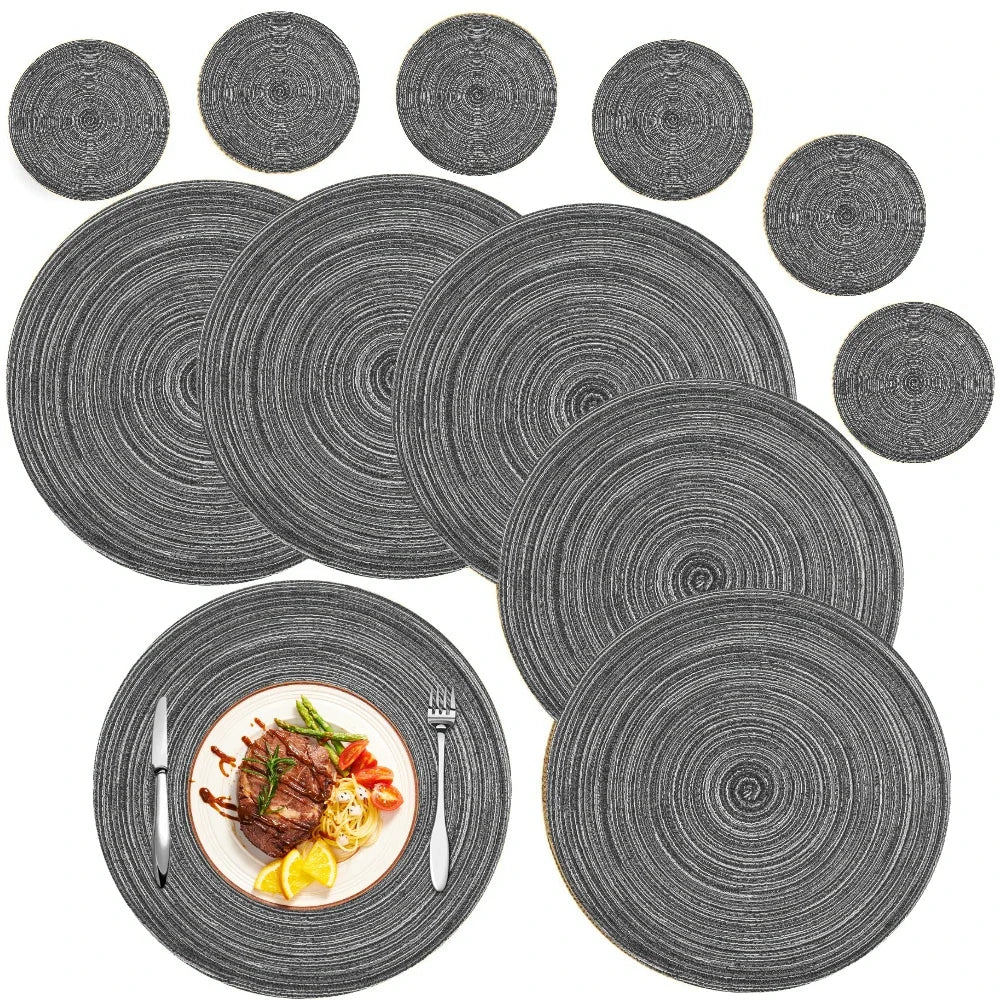 Sets de table tissés en tissu (lot de 6 pièces)