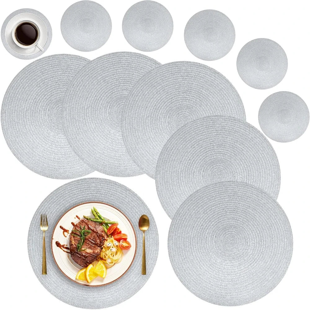 Sets de table tissés en tissu (lot de 6 pièces)