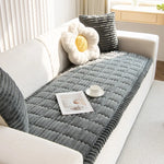 Thicken Quilting Warm Stripe Flannel Sofa Pad, for Winter Living Room Sofa Towel Multiuse Sofa Cover Slipcover