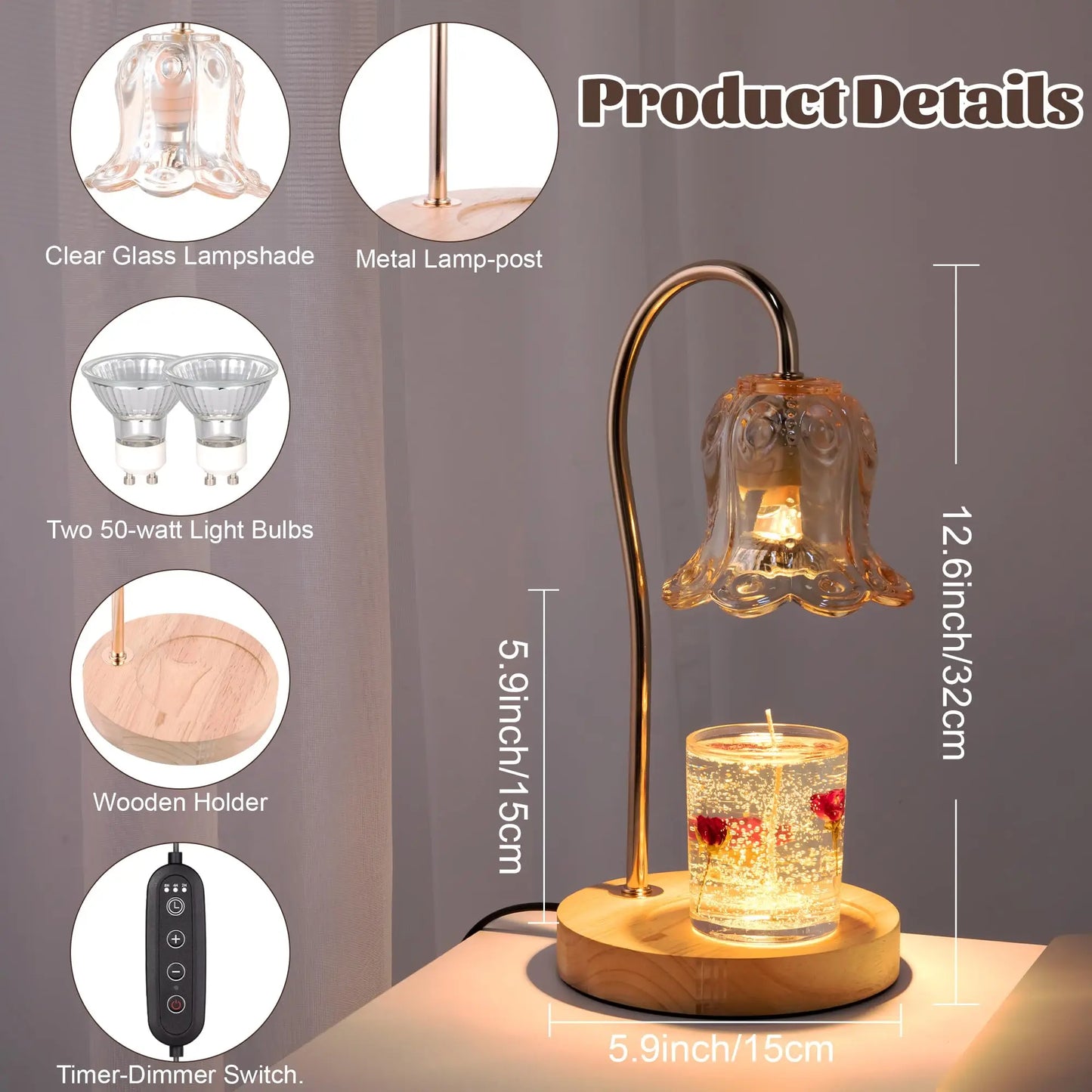 Wax Melter Candle Lamp For Ambient Glow
