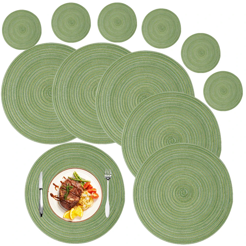 Sets de table tissés en tissu (lot de 6 pièces)