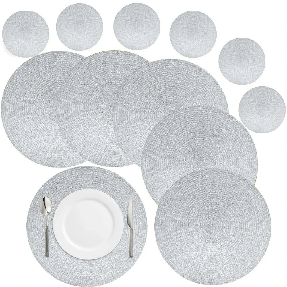 Sets de table tissés en tissu (lot de 6 pièces)