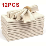 Set de 6/10/12 serviettes en lin 30x30 cm, polyester durable épaissi, réutilisables, décorations de table pour mariage et Noël