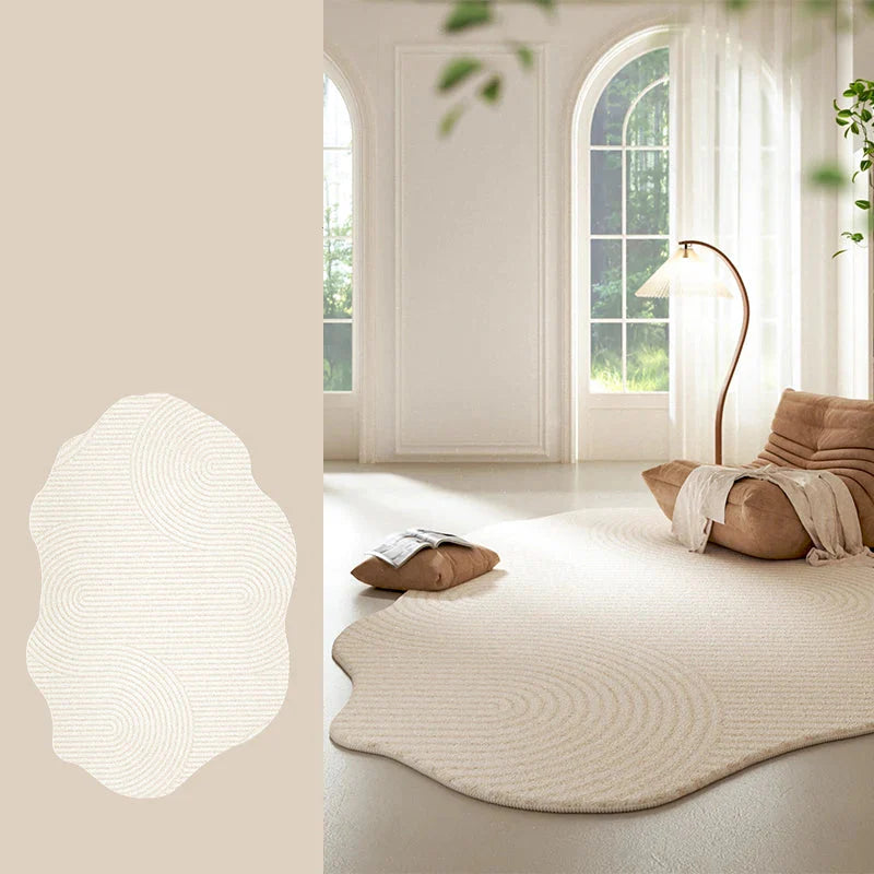 Alfombra de área rayada crema Lorae – suaviza cualquier espacio  