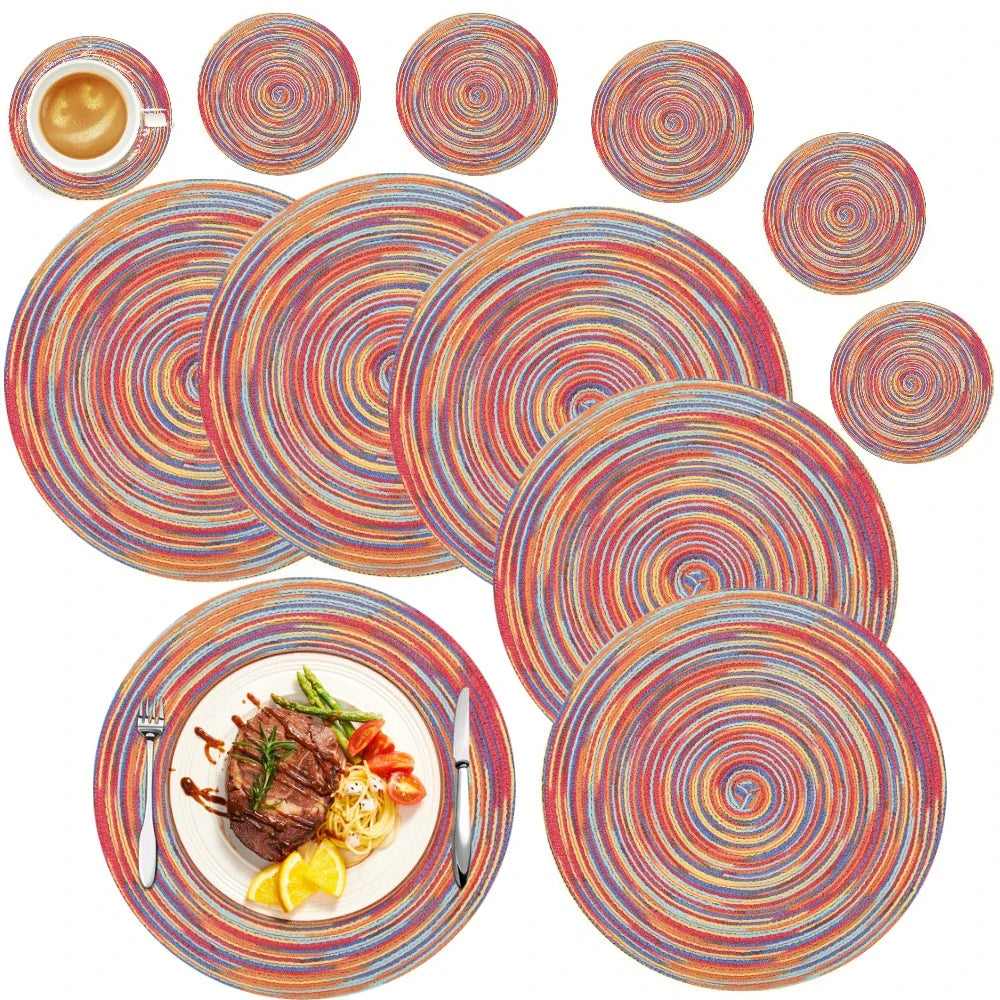 Sets de table tissés en tissu (lot de 6 pièces)